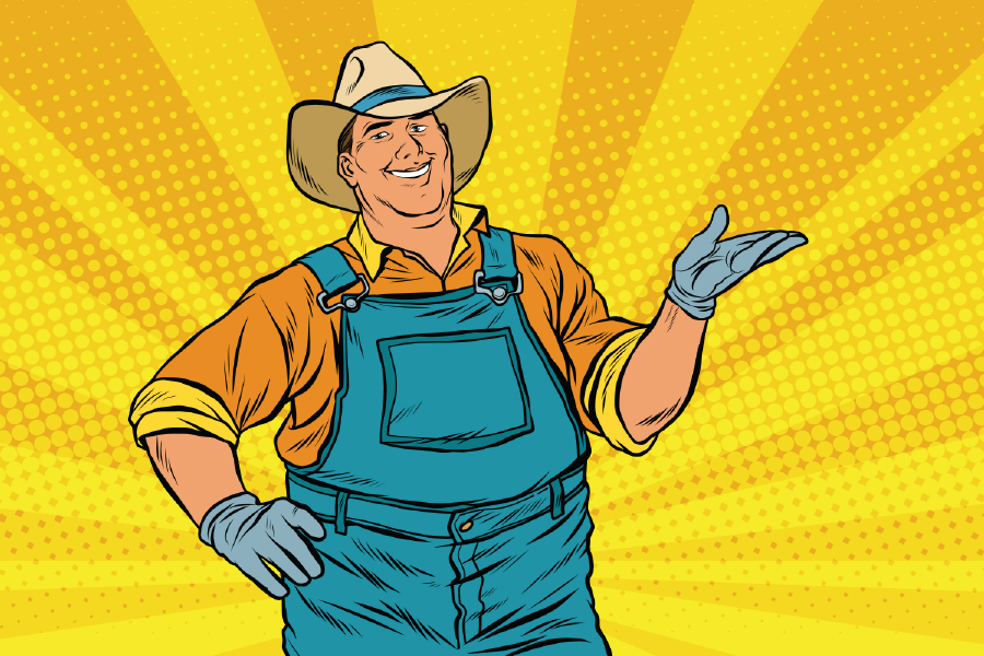 Farmer Showing Illustration Print 100% Australian Made