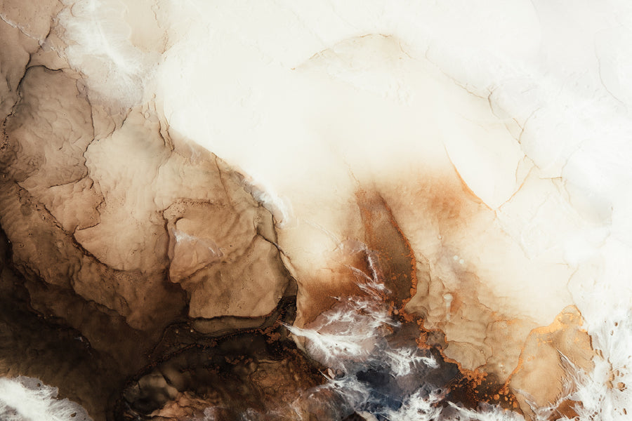 Brown & White Abstract Design Print 100% Australian Made