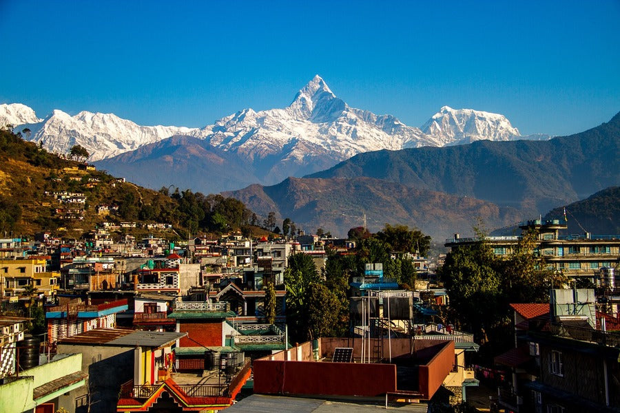 Pokhara City & Mountains in Nepal Photograph Print 100% Australian Made