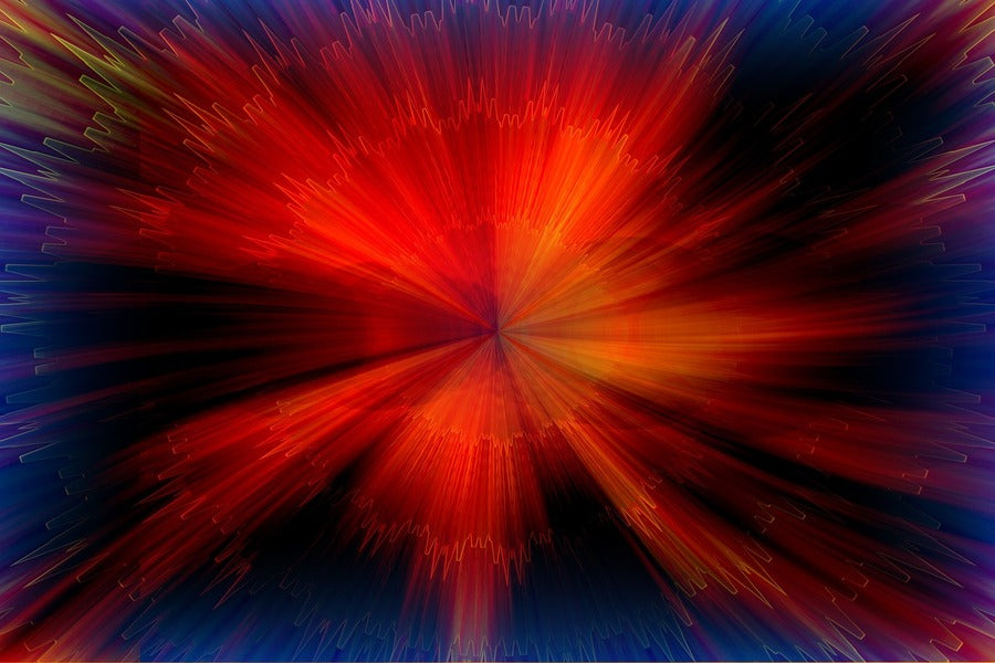 Red & Blue Abstract Design Print 100% Australian Made