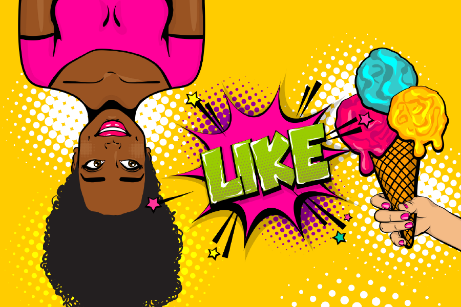 Like Quote With Ice Cream & African Girl Illustration Print 100% Australian Made