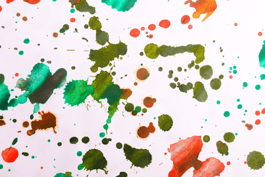 Green & Red Spots Abstract Design Print 100% Australian Made