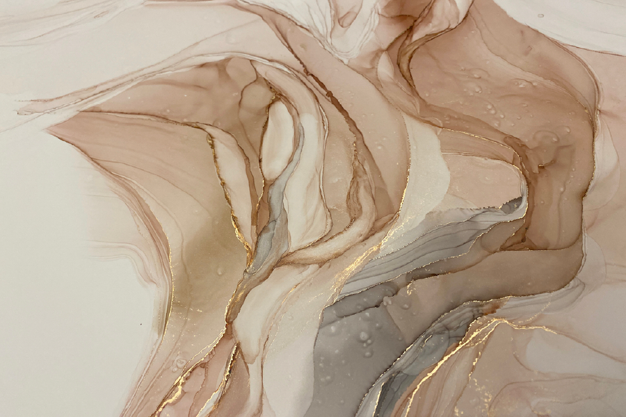 Brown Gray & Gold Abstract Design Print 100% Australian Made
