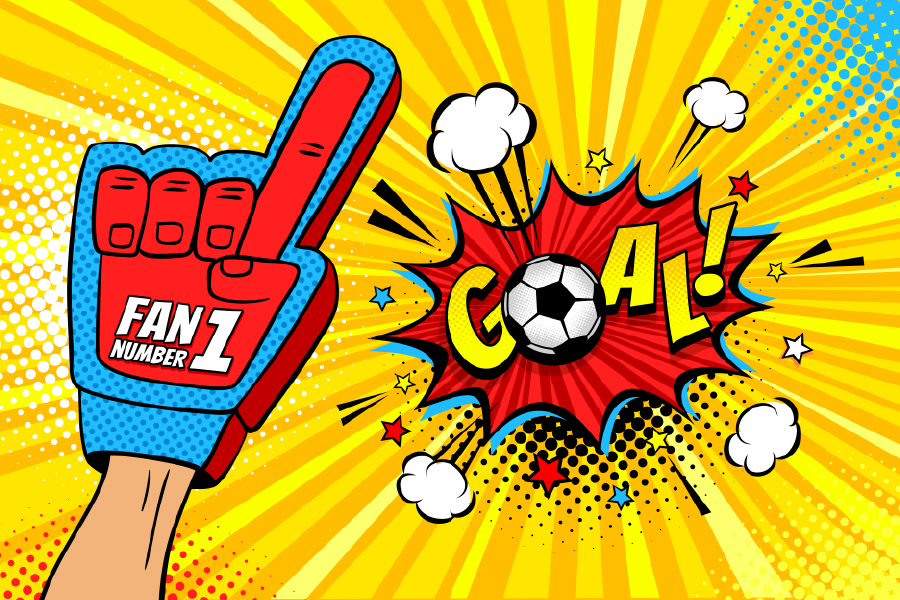 Goal Quote & Fan Foam Finger Illustration Print 100% Australian Made