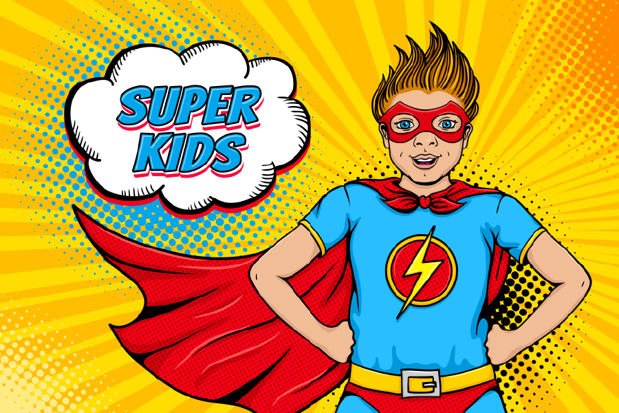 Super Kids Quote & Boy Illustration Print 100% Australian Made