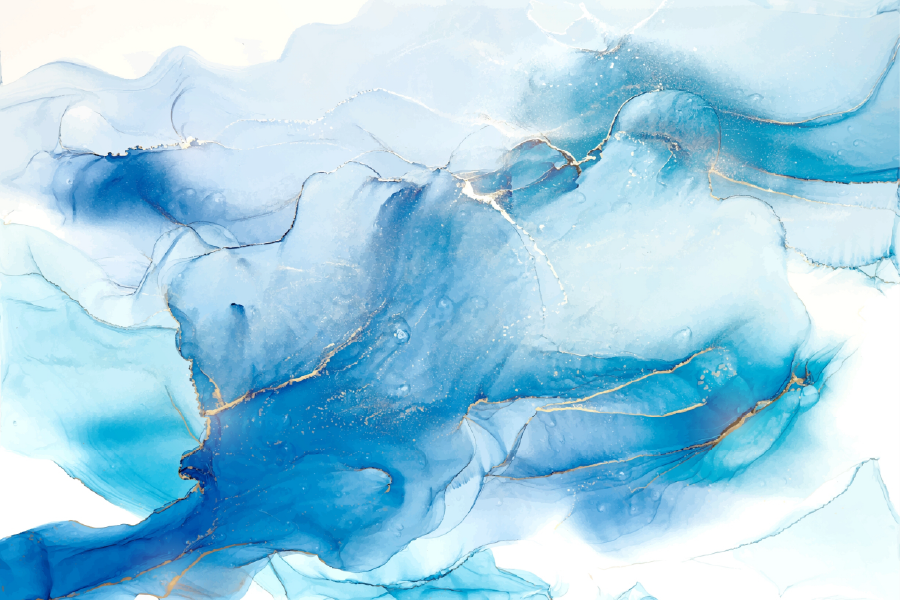 White & Blue Abstract Design Print 100% Australian Made