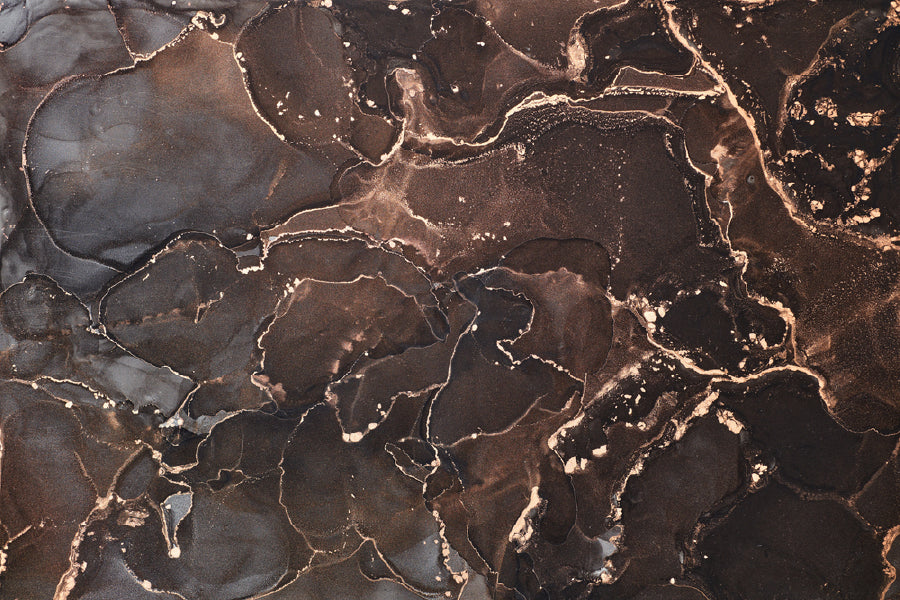 Black Brown & Gold Fluid Abstract Design Print 100% Australian Made