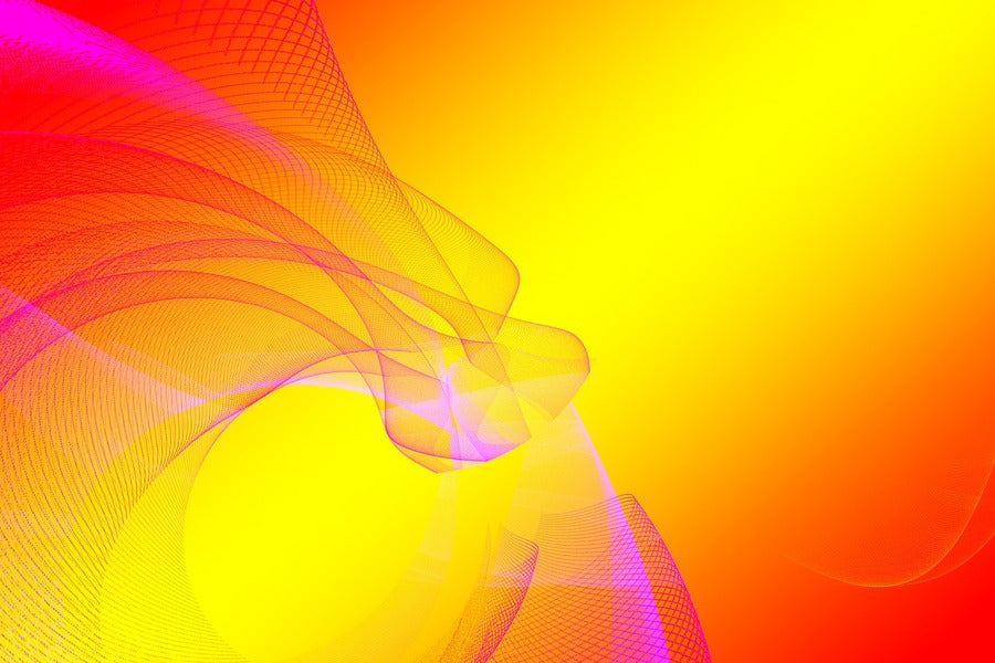 Red Digital Lines & Yellow Abstract Design Print 100% Australian Made