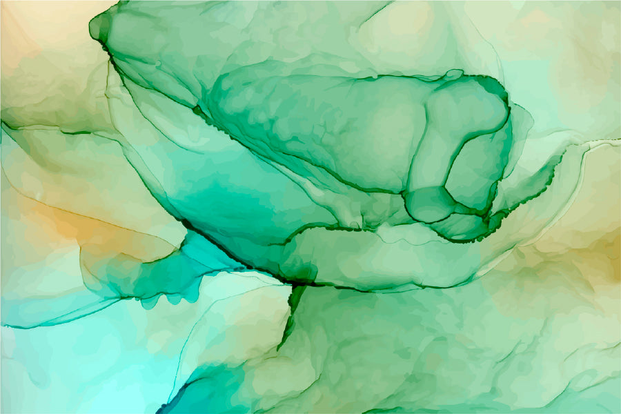 Green & Orange Abstract Design Print 100% Australian Made