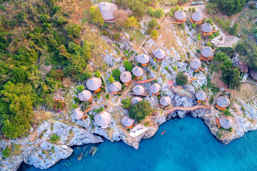 Cottage si Chang Island Aerial View Photograph Print 100% Australian Made