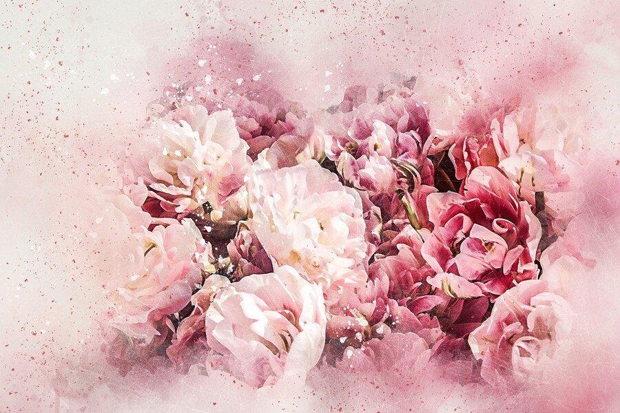 Flowers Bouquet Abstract Design Print 100% Australian Made