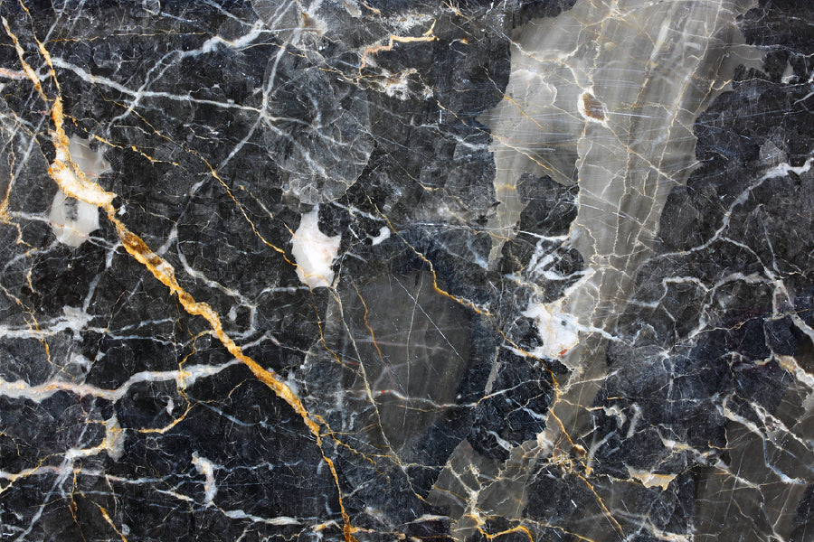 Black Gold Abstract Marble Design Print 100% Australian Made