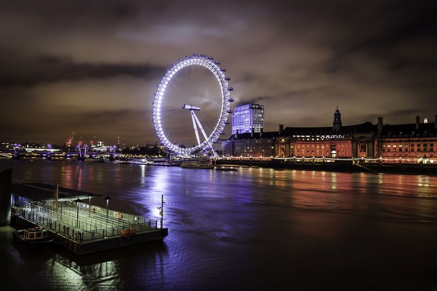 Millennium Wheel on South Bank of the River Thames in London Print 100% Australian Made