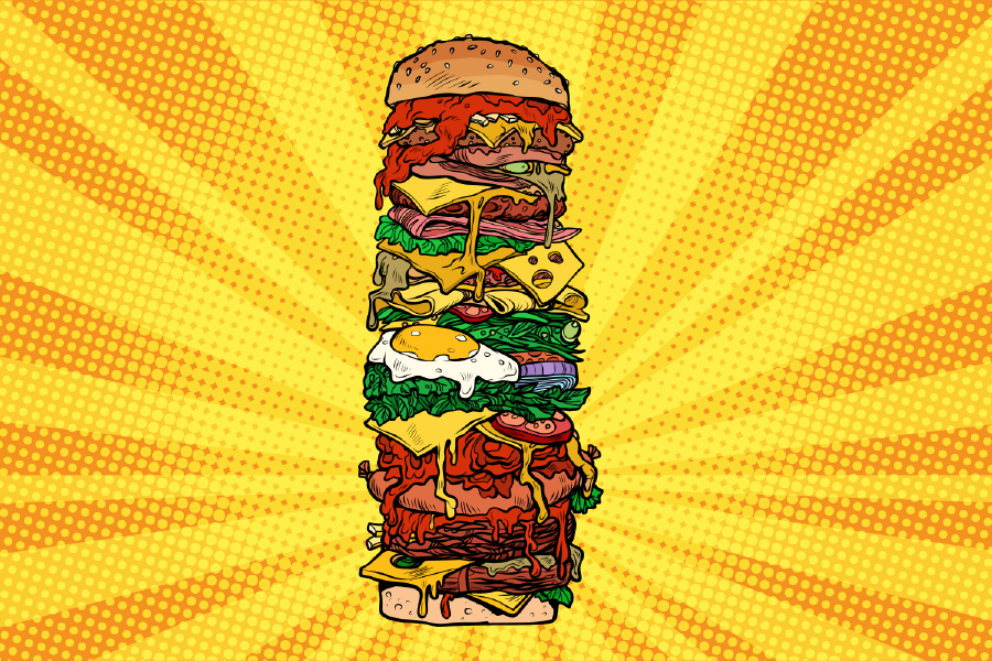 Huge Burger Illustration Print 100% Australian Made