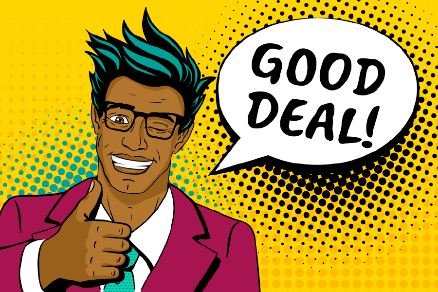 Good Deal Quote & Business Man Vector Print 100% Australian Made