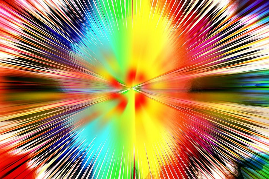 Blue Yellow & Red Digital Abstract Design Print 100% Australian Made