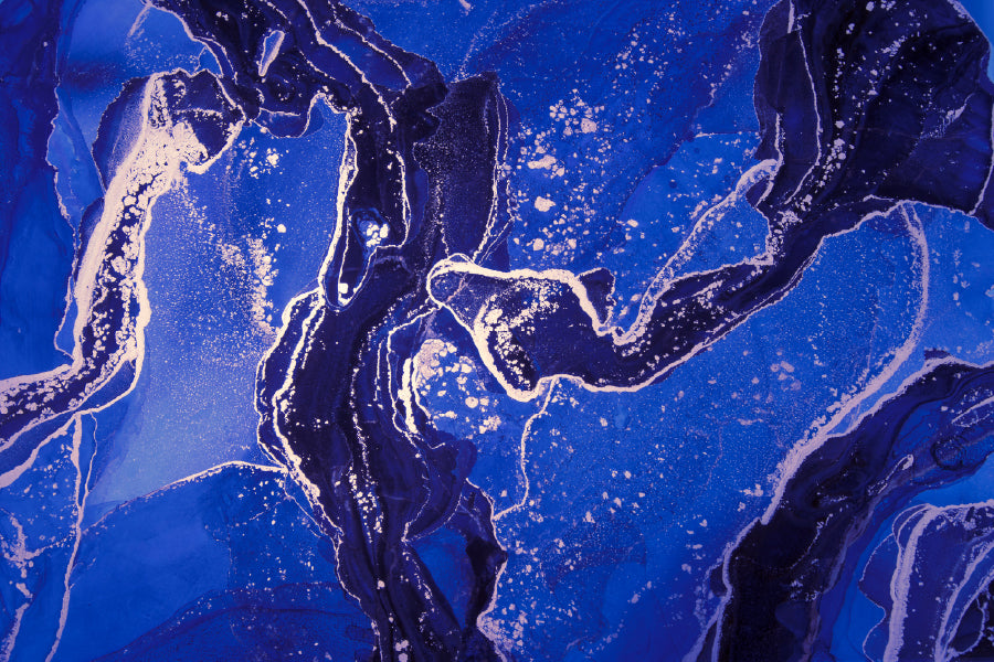 Black Purple Blue & Gold Abstract Design Print 100% Australian Made