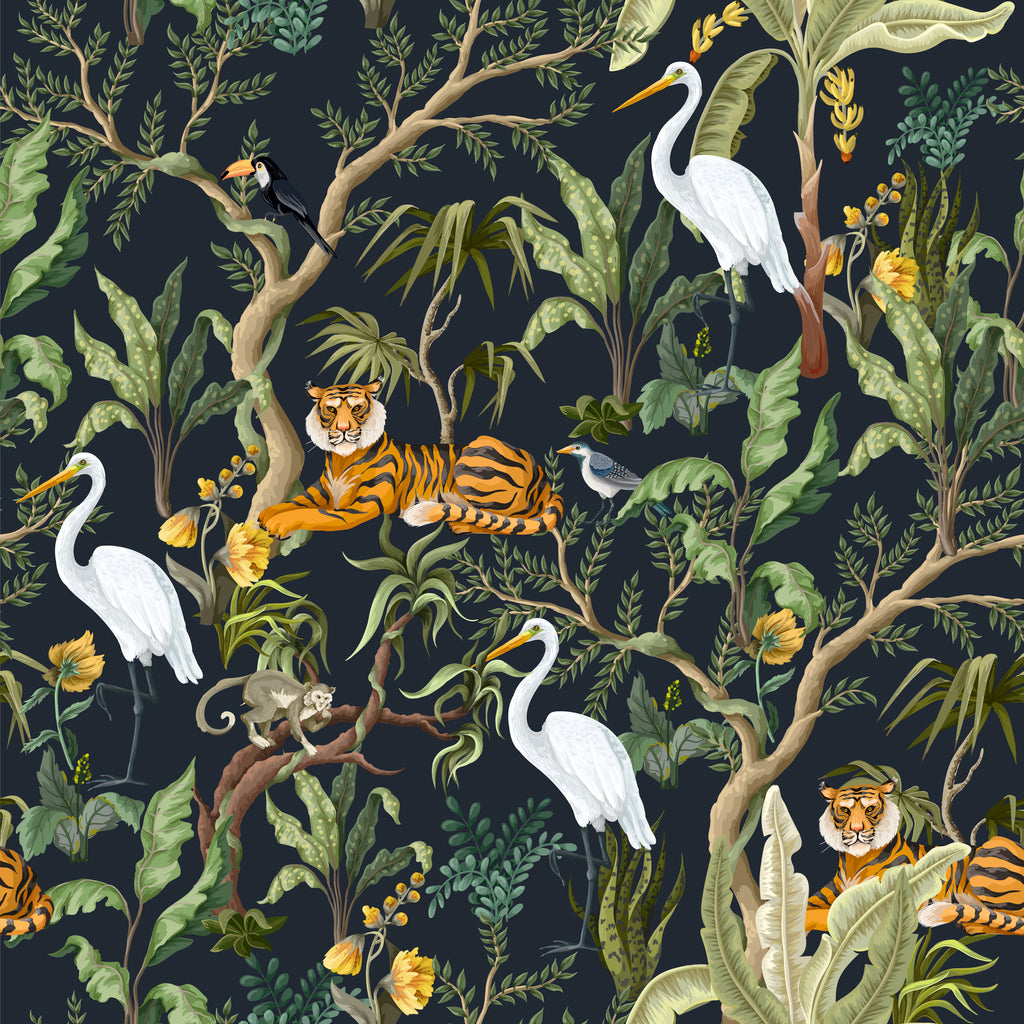 Square Canvas Forest Animals Vector Art Design High Quality Print 100% Australian Made