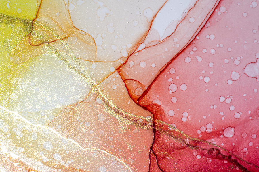 Pink Yellow & Gold Abstract Art Print 100% Australian Made