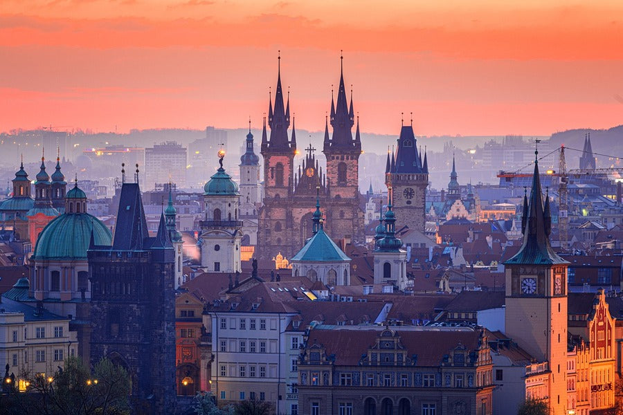 Old Town Quarter of Prague Sunset Photograph Print 100% Australian Made