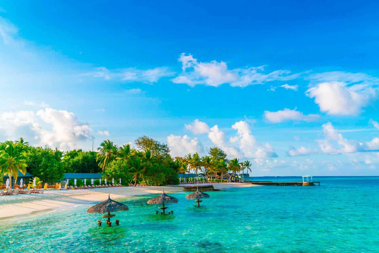 Bella Home Maldives Island With white Sandy Beach Print Canvas Ready to hang