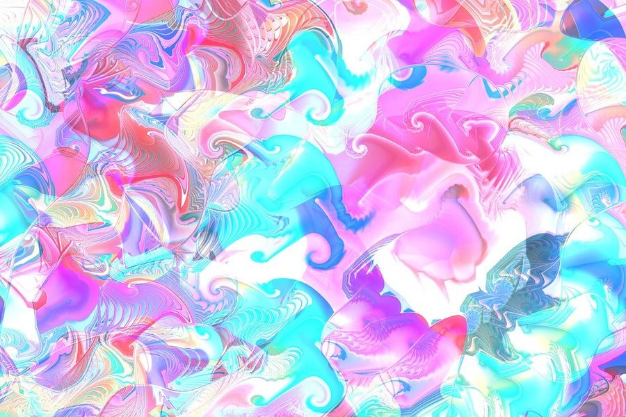 Pink & Blue Digital Art Abstract Design Print 100% Australian Made
