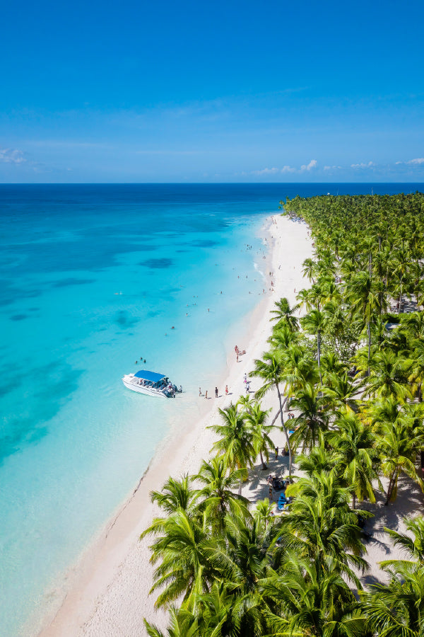 Aerial View of Saona Island Sea Photograph Print 100% Australian Made
