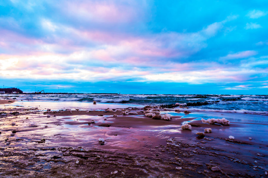 Exposure of Sunset Over The Sea View Photograph Home Decor Premium Quality Poster Print Choose Your Sizes