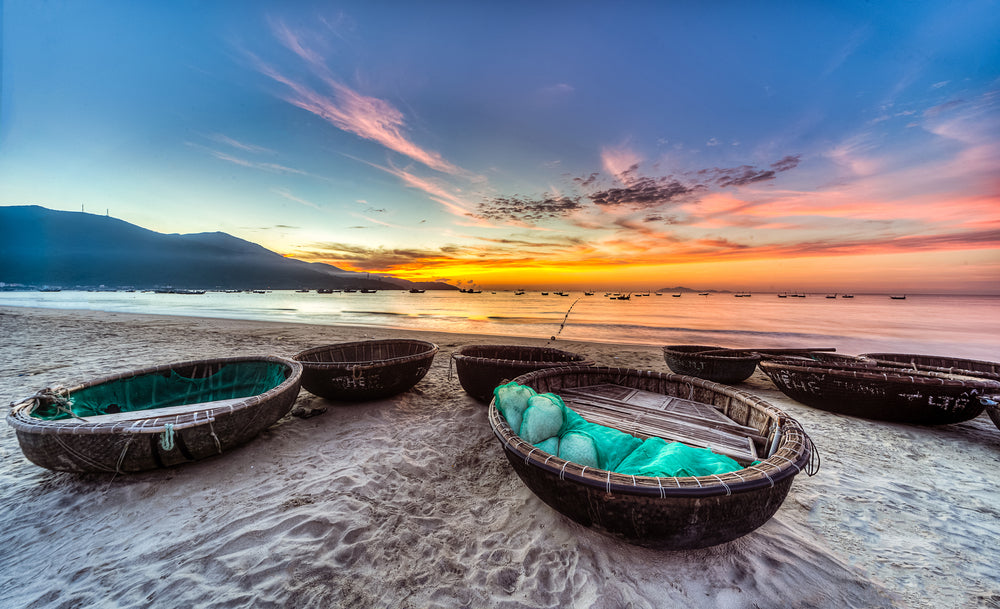 Fishing Nets & Boats Sea View Home Decor Premium Quality Poster Print Choose Your Sizes