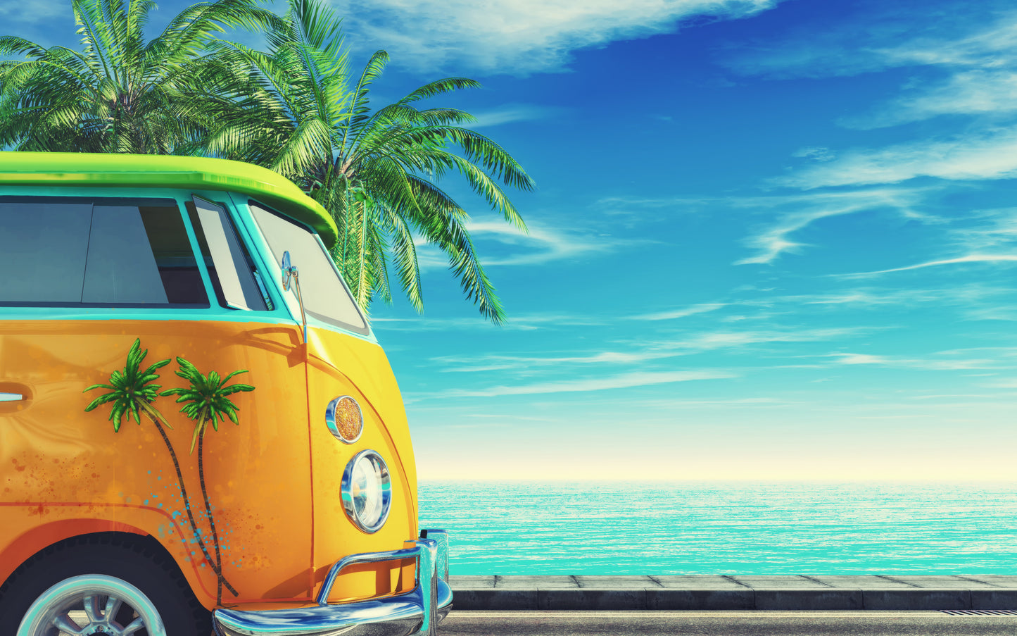 Mini Van Near Sea Photograph Home Decor Premium Quality Poster Print Choose Your Sizes