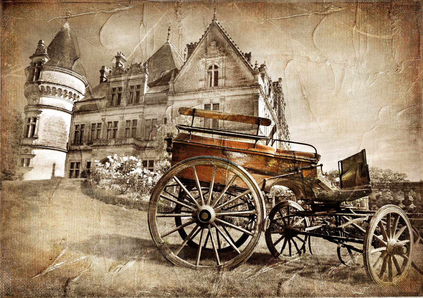 House & Cart Vintage Photograph Print 100% Australian Made
