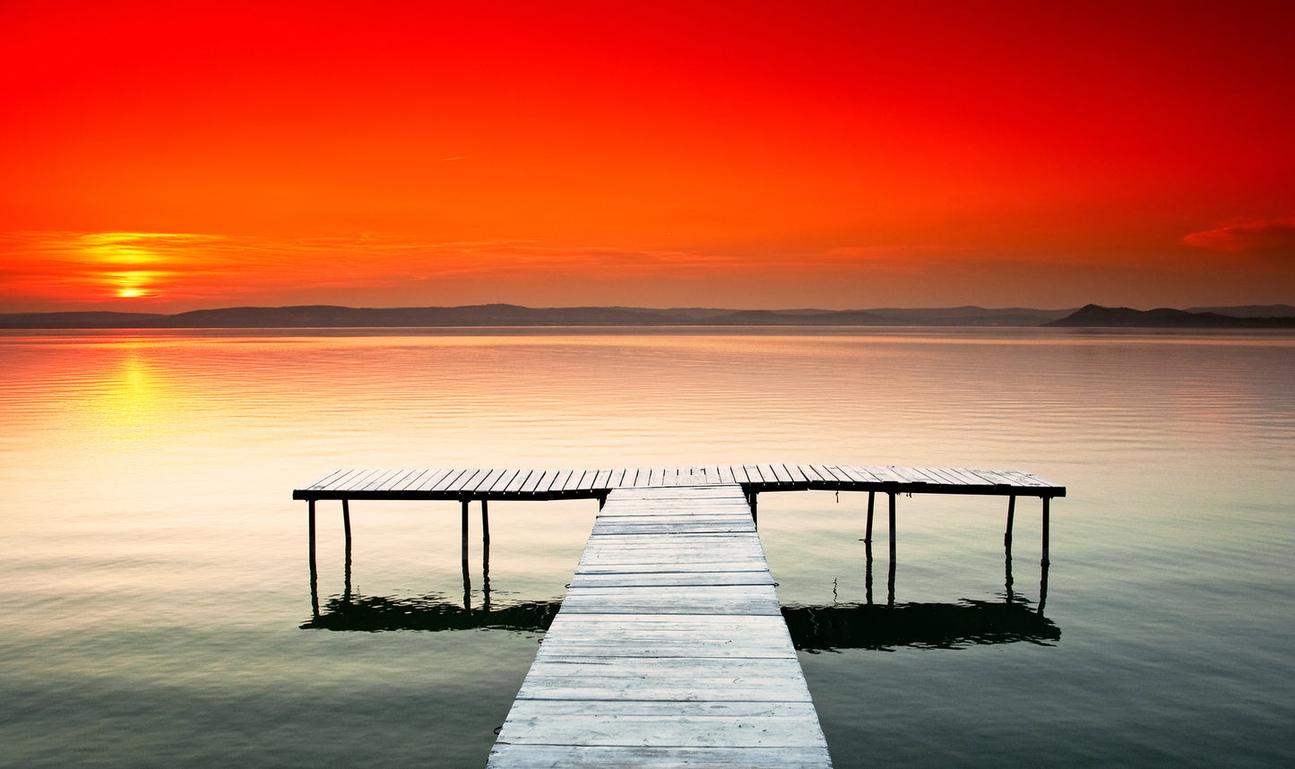 Wooden Pier Over Sea Photograph Home Decor Premium Quality Poster Print Choose Your Sizes