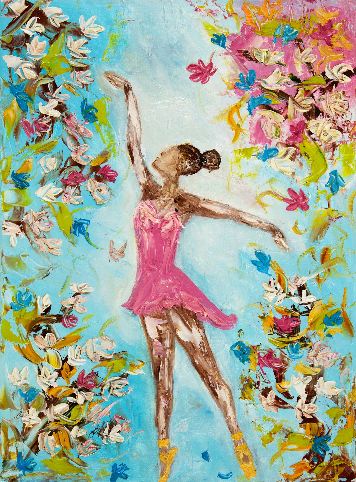 Girl with Flowers Oil Painting Home Decor Premium Quality Poster Print Choose Your Sizes