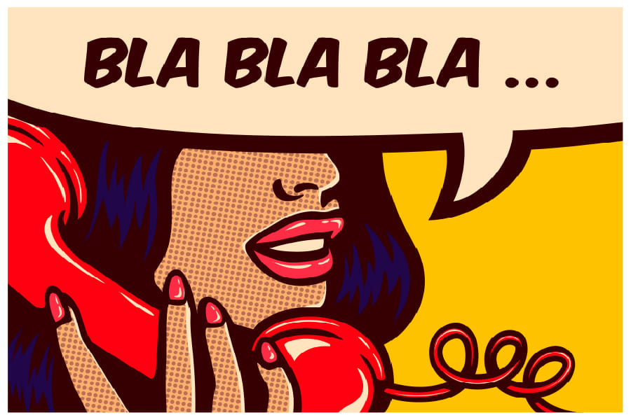 Girl Talking Nonsense Bla Bla on Phone Print 100% Australian Made