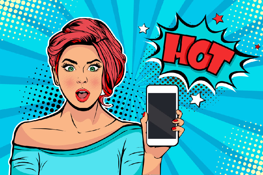Hot Young Girl with Mobile Phone Print 100% Australian Made