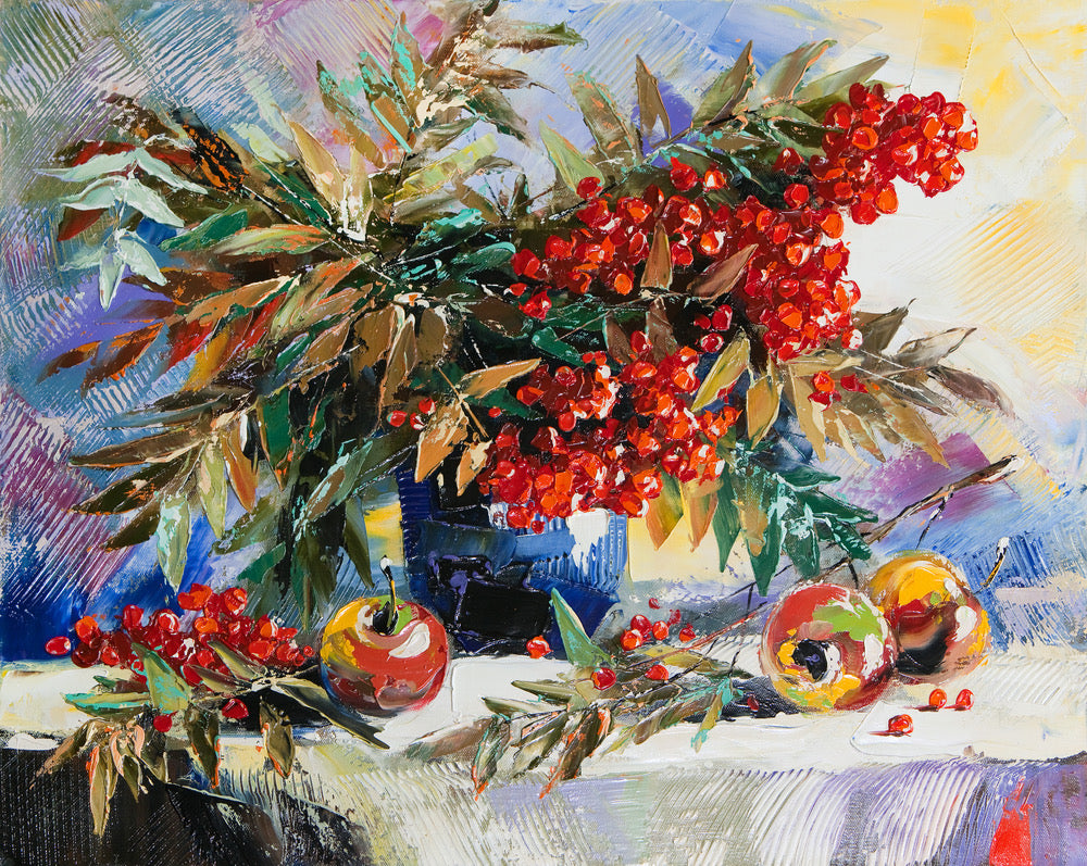 Colorful Flower Vase Oil Painting Print 100% Australian Made