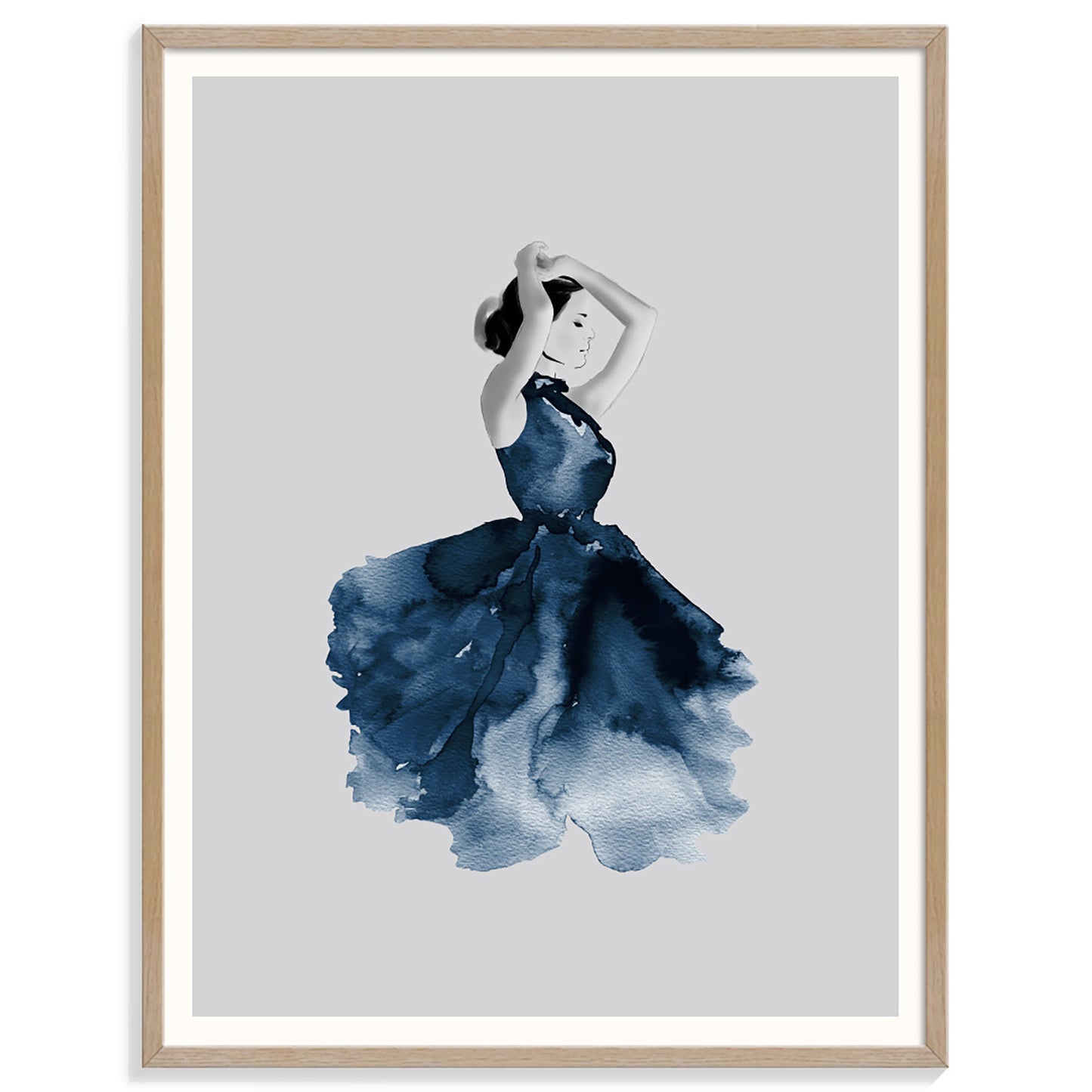 Square Canvas Fashion Girl Watercolor Painting High Quality Print 100% Australian Made