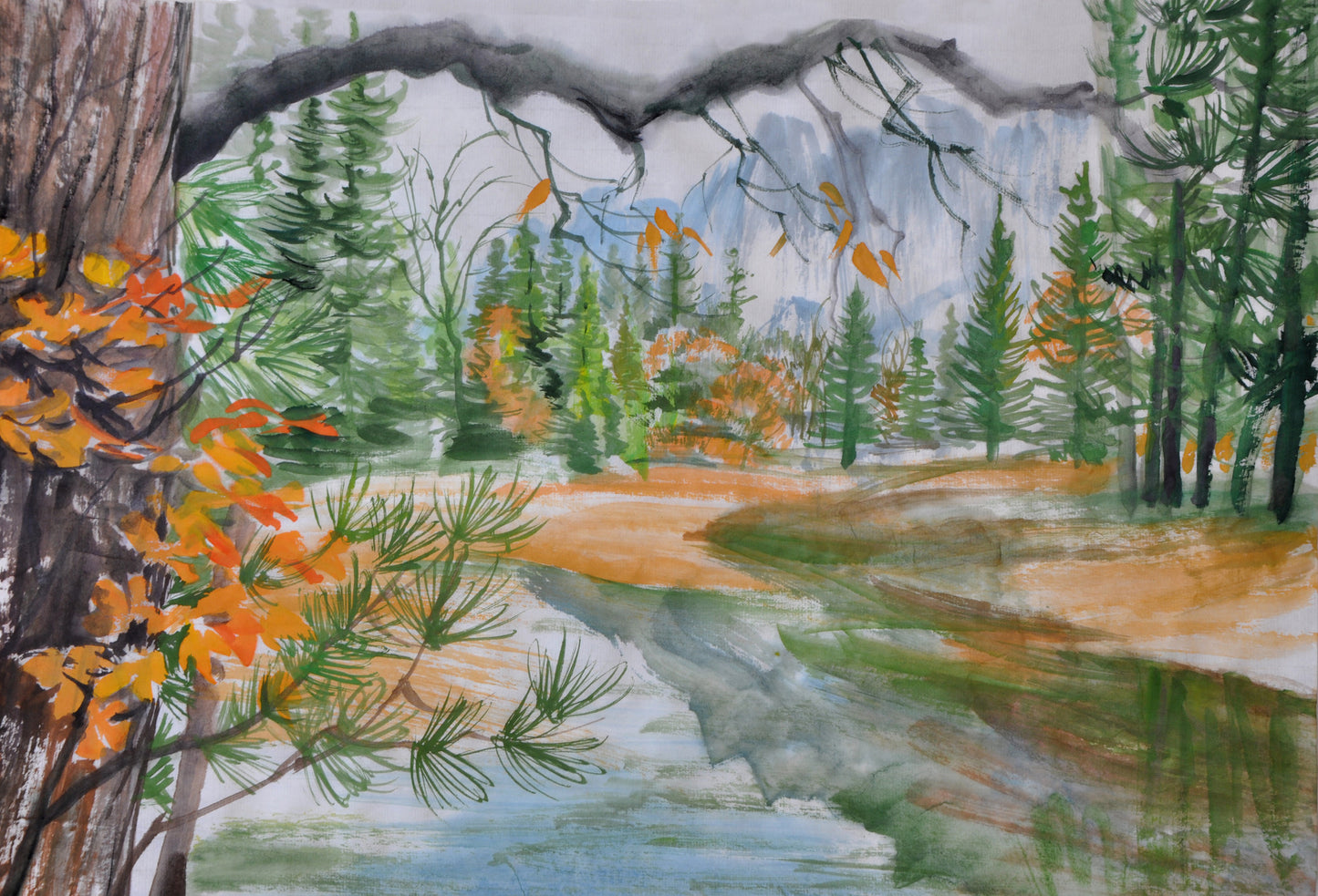 Colorful Forest Watercolor Painting Print 100% Australian Made