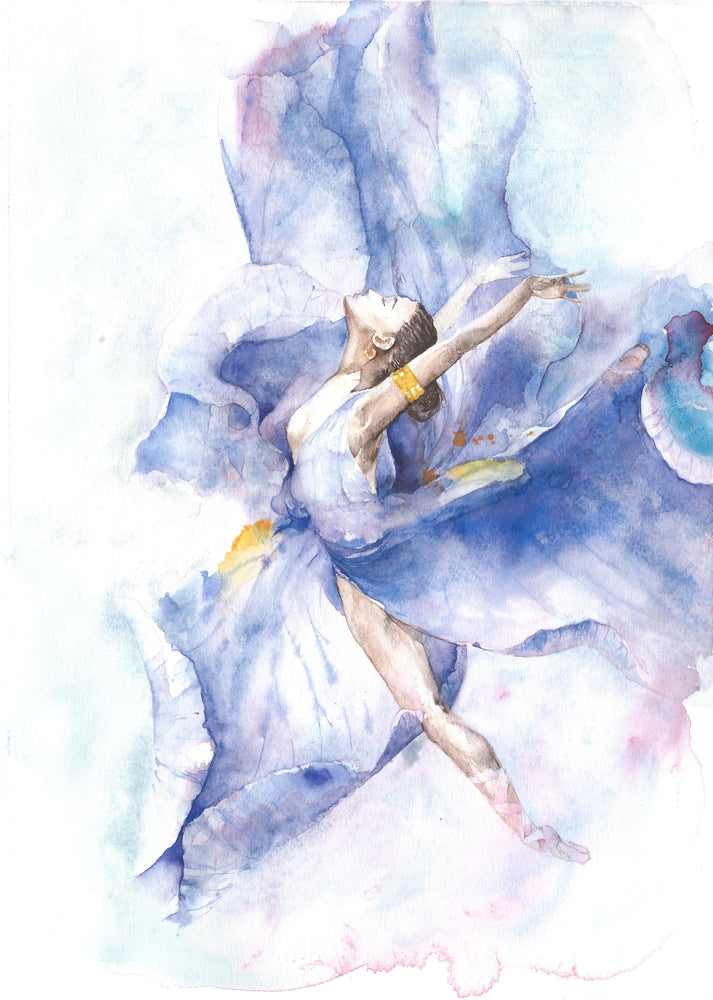 Dancing Girl Watercolor Painting Print 100% Australian Made