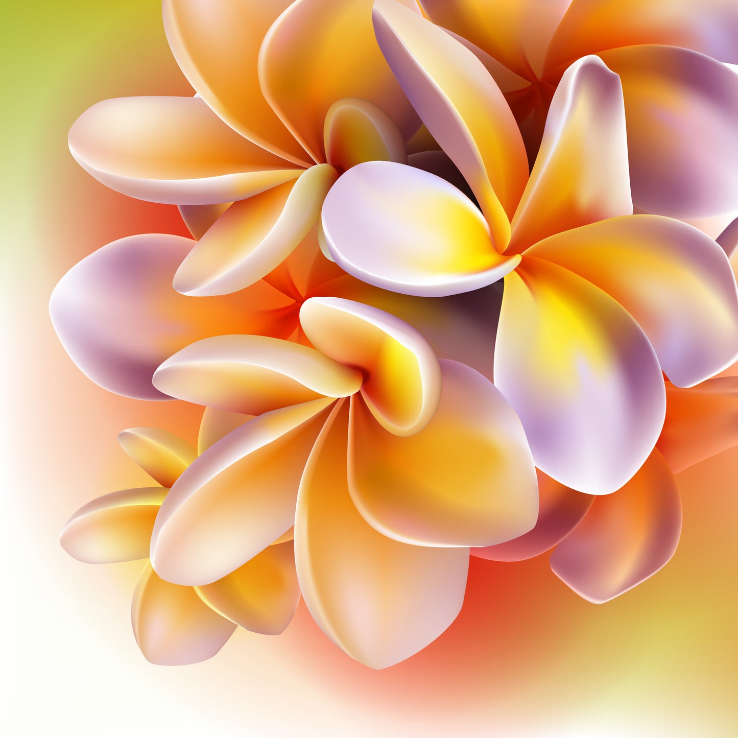 Square Canvas Flowers Closeup Digital Art High Quality Print 100% Australian Made
