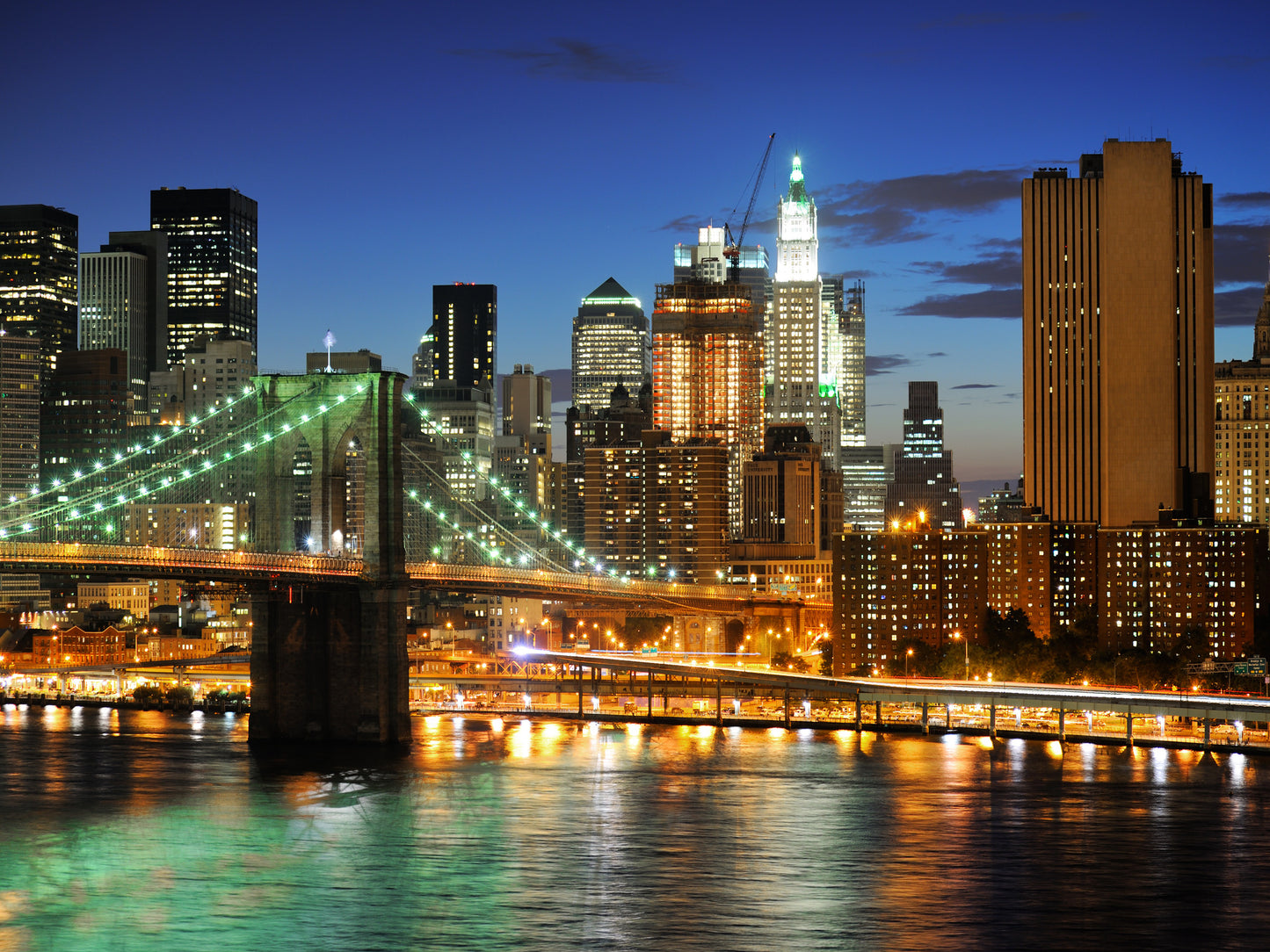 City & Bridge Night View Scenery Photograph Home Decor Premium Quality Poster Print Choose Your Sizes