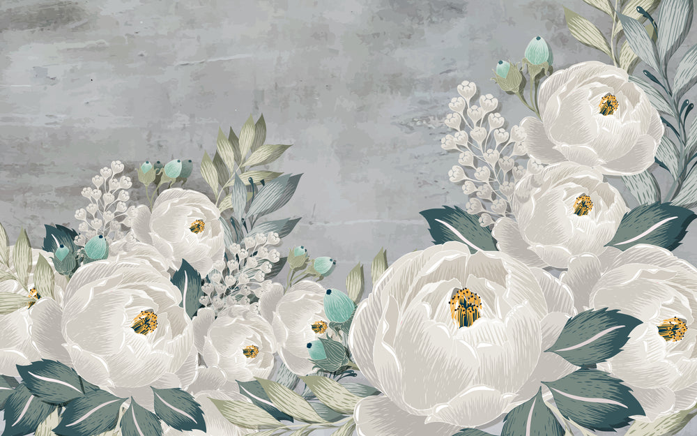 White Flowers Watercolor Painting Print 100% Australian Made