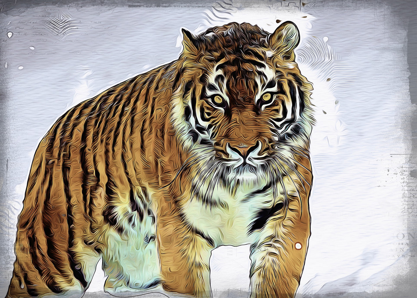 Tiger Walking Oil Painting Home Decor Premium Quality Poster Print Choose Your Sizes