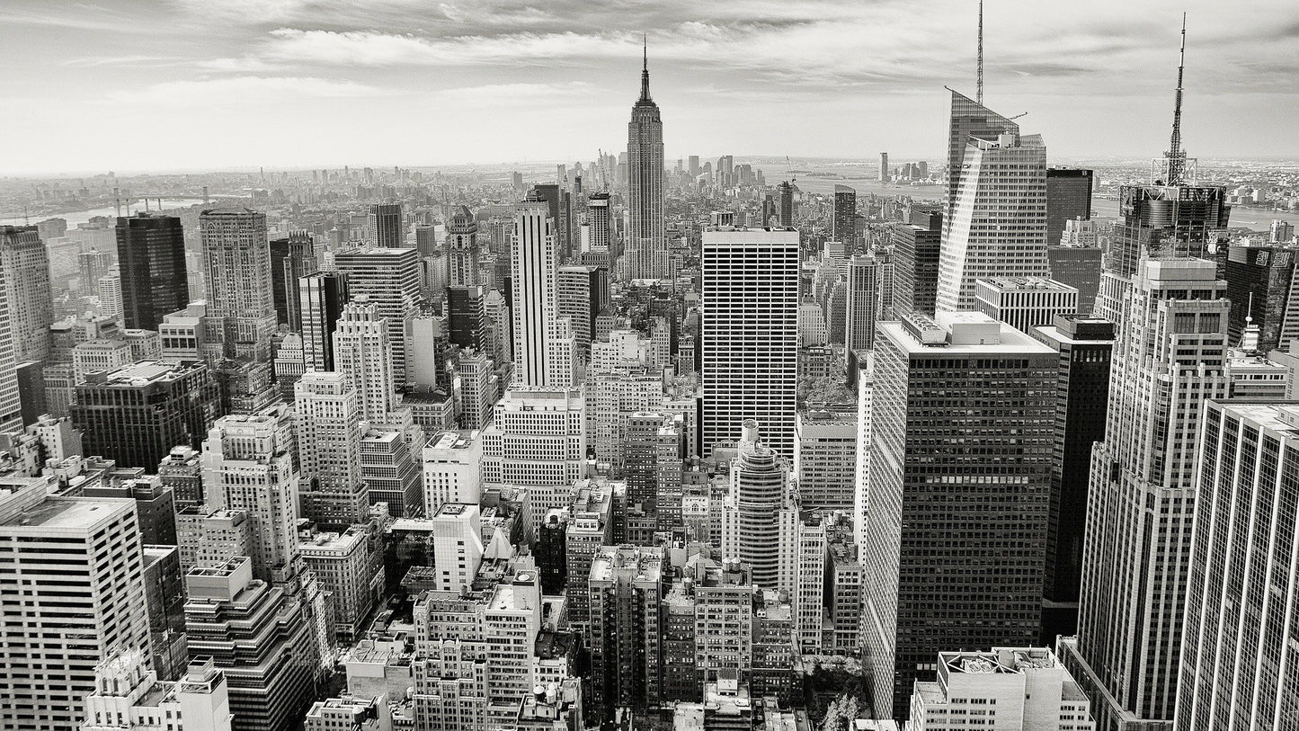 B&W Buildings Sky View Scenery Print 100% Australian Made