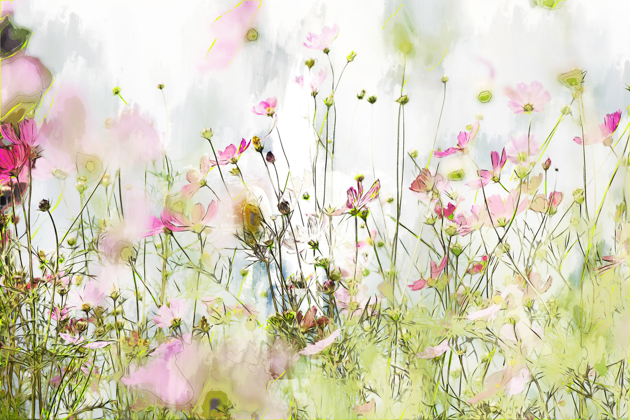 Colorful Flowers Watercolor Paint Print 100% Australian Made