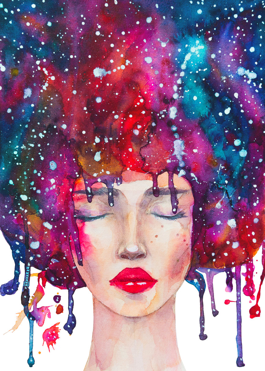 Girl Portrait Abstract Painting Print 100% Australian Made