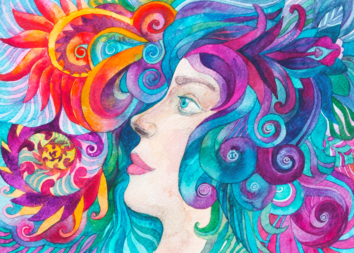 Face Pattern Watercolor Art Print 100% Australian Made