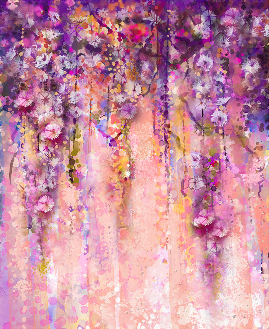 Colorful Flower Vines Watercolor Print 100% Australian Made