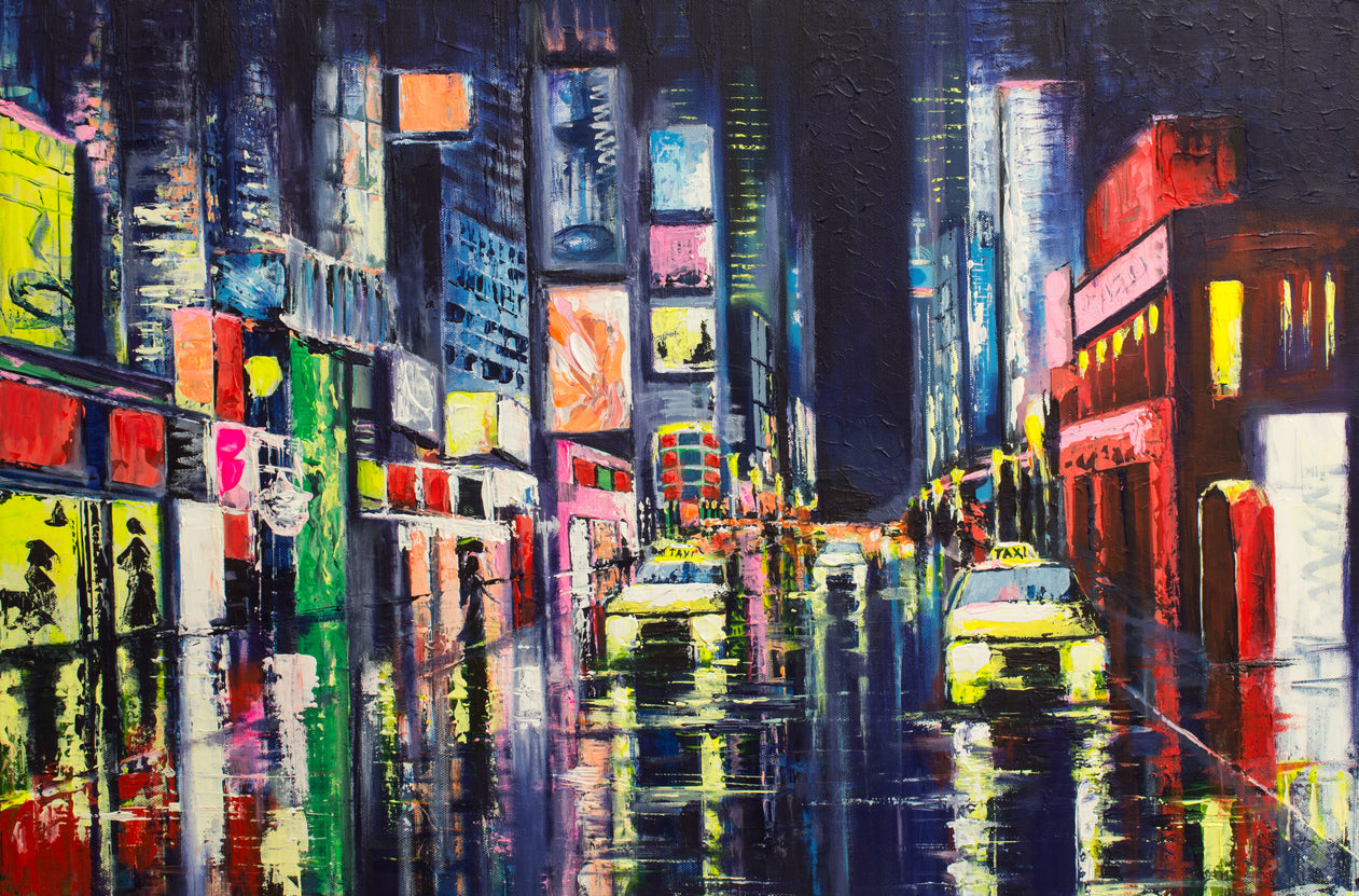 Colorful City Oil Painting Print 100% Australian Made