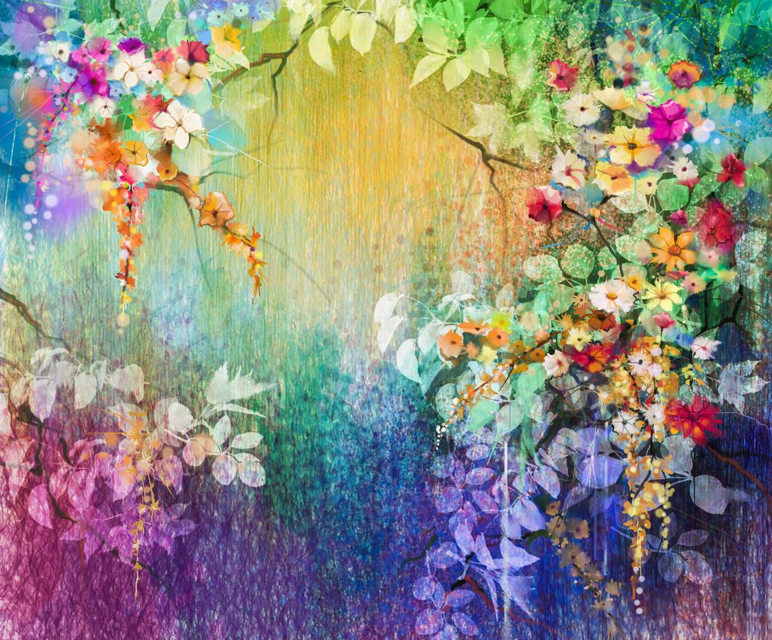 Colorful Flowers Oil Painting Print 100% Australian Made